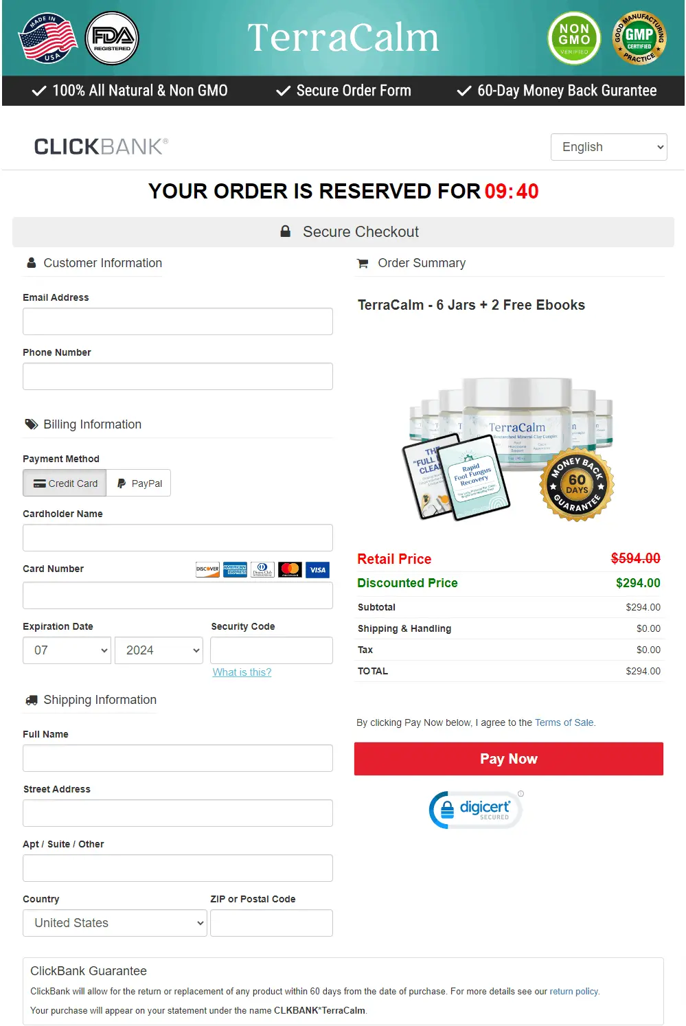 terracalm buy page